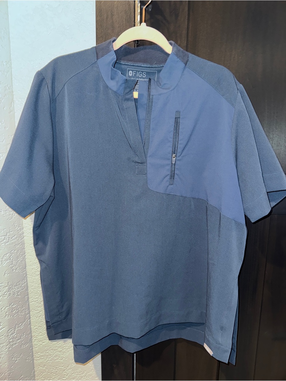 FIGS Dark Harbor Navy Split-Neck Scrub Shirt
